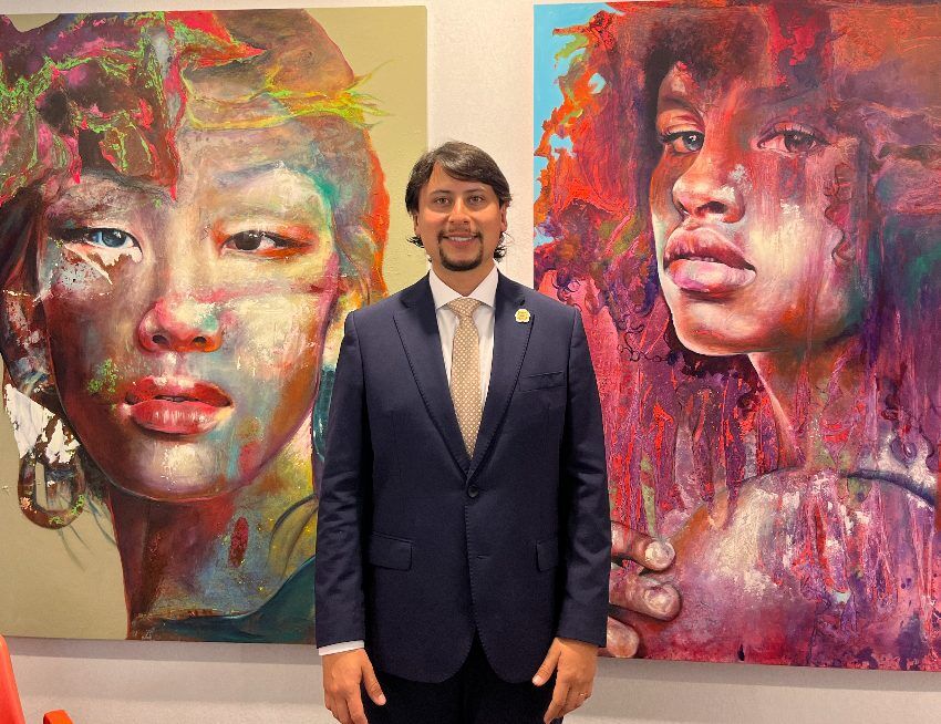 Stand de World of Crete con obras expuestas en Art3f Mónaco 2026